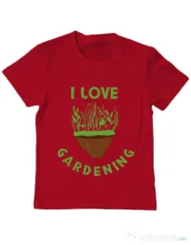 Tricou ADLER copil I love gardening Rosu