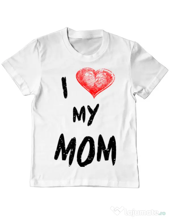 Tricou ADLER copil I love my mom Alb