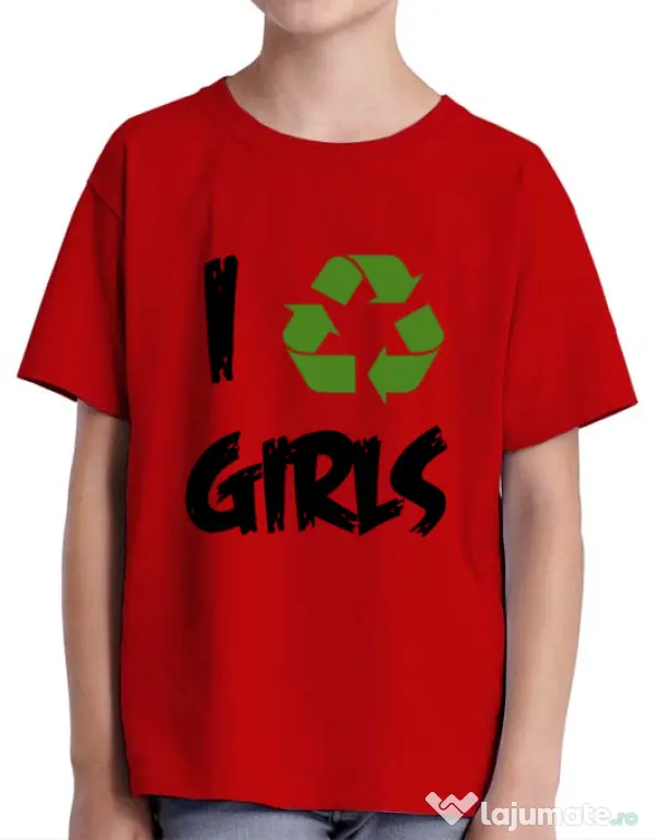 Tricou ADLER copil I recycle girls Rosu