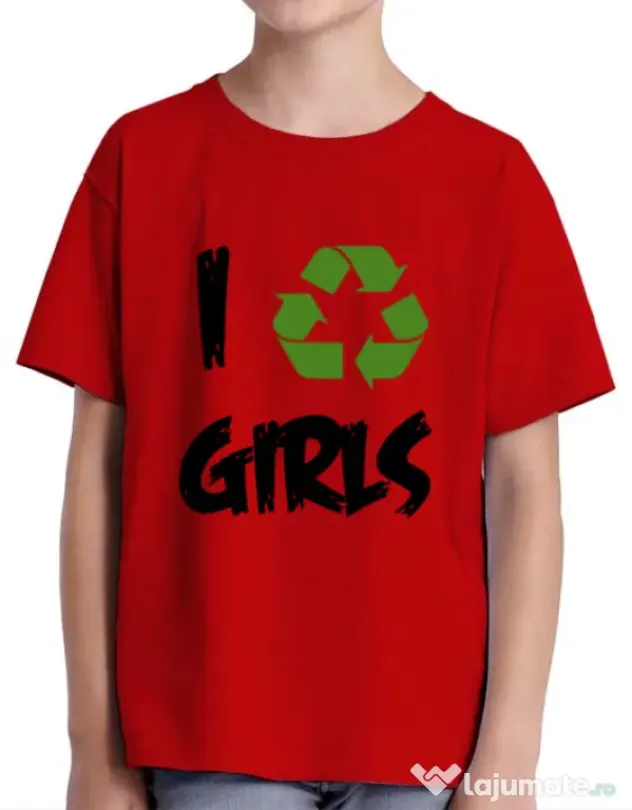 Tricou ADLER copil I recycle girls Rosu