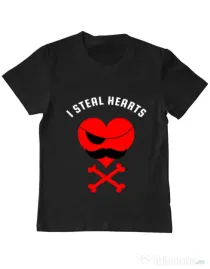 Tricou ADLER copil I steal hearts Negru
