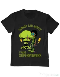 Tricou ADLER copil I want superpowers Negru