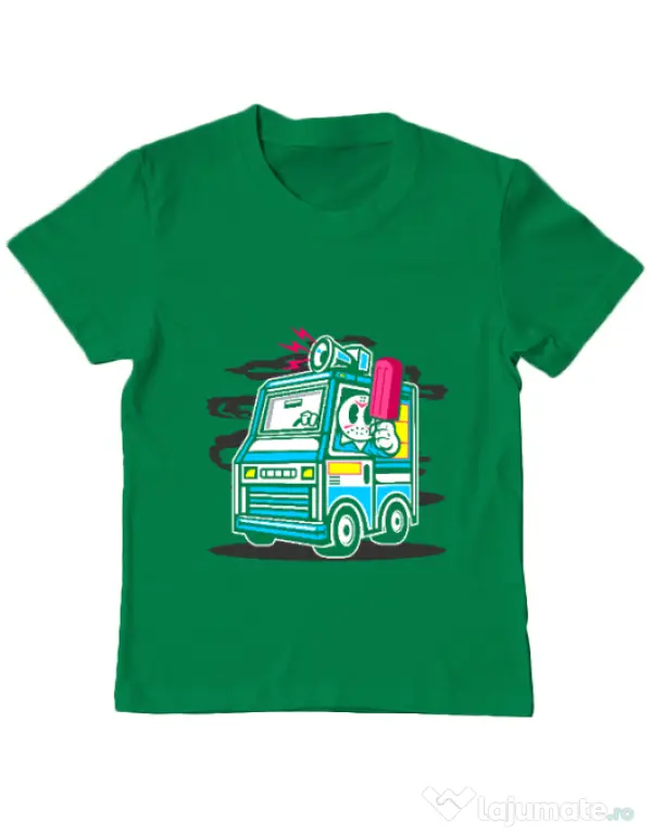 Tricou ADLER copil Ice Cream Truck Verde mediu