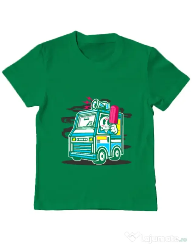 Tricou ADLER copil Ice Cream Truck Verde mediu