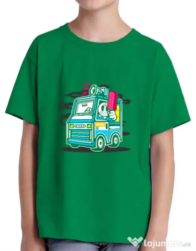 Tricou ADLER copil Ice Cream Truck Verde mediu