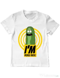 Tricou ADLER copil I'm pickle Rick! Alb