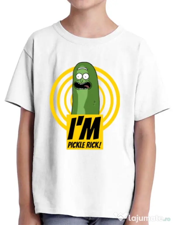Tricou ADLER copil I'm pickle Rick! Alb