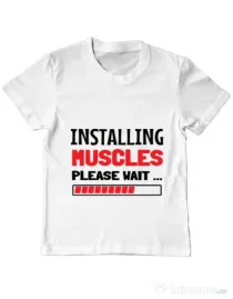 Tricou ADLER copil Installing Muscles Alb