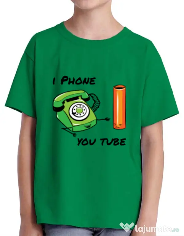 Tricou ADLER copil Iphone youtube Verde mediu