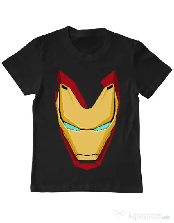 Tricou ADLER copil Iron man mask Negru