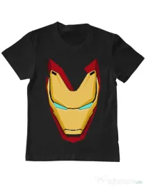 Tricou ADLER copil Iron man mask Negru
