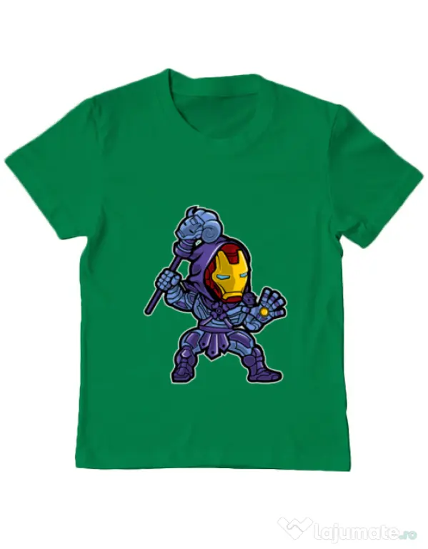 Tricou ADLER copil Iron Skeletor Verde mediu