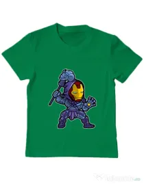 Tricou ADLER copil Iron Skeletor Verde mediu
