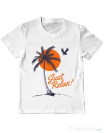 Tricou ADLER copil Just relax Alb