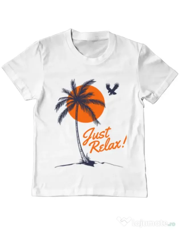 Tricou ADLER copil Just relax Alb