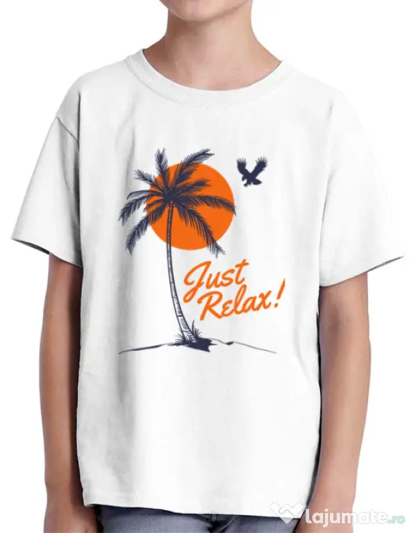 Tricou ADLER copil Just relax Alb
