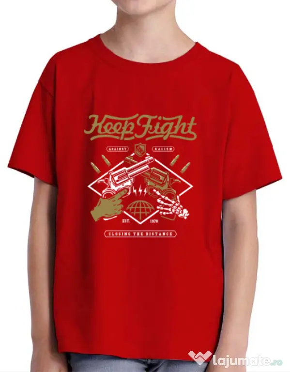 Tricou ADLER copil Keep Fight Rosu