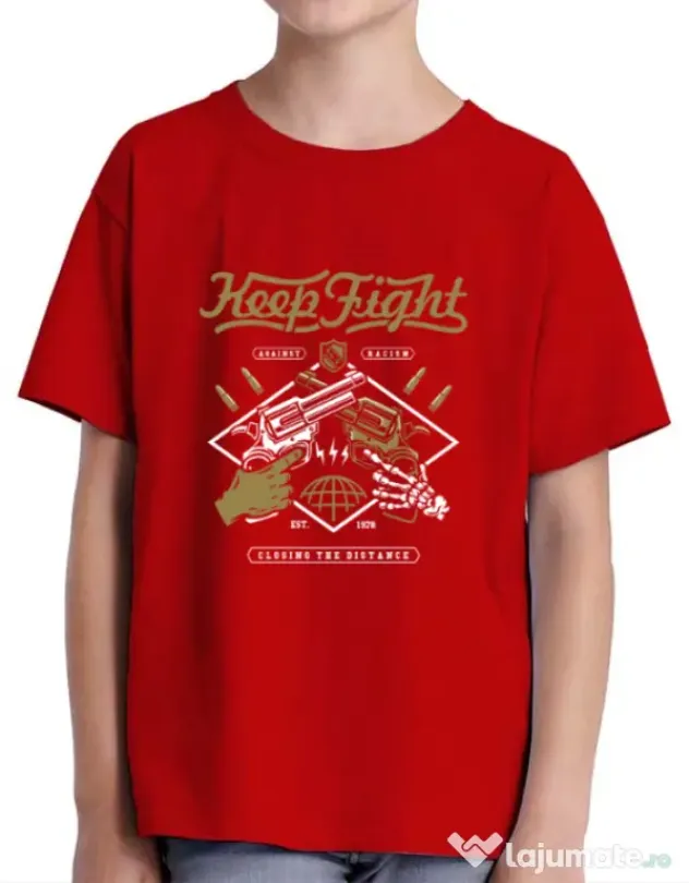 Tricou ADLER copil Keep Fight Rosu