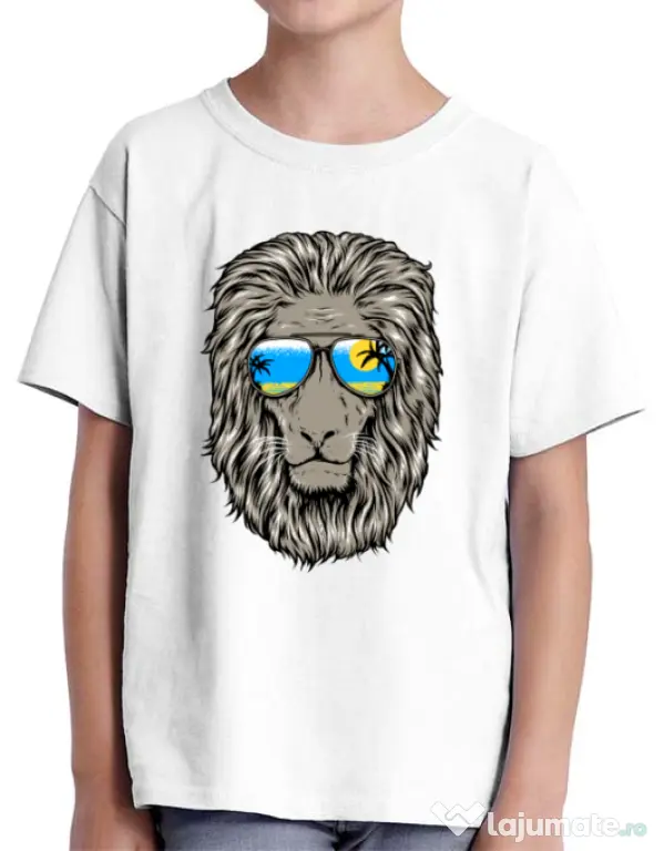 Tricou ADLER copil King of Summer Alb
