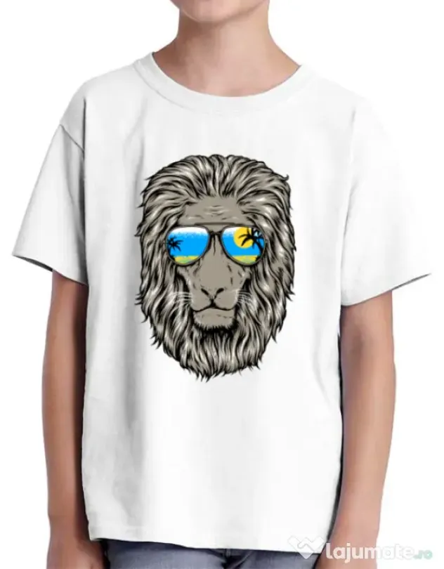Tricou ADLER copil King of Summer Alb