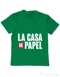 Tricou ADLER copil La casa de papel Verde mediu