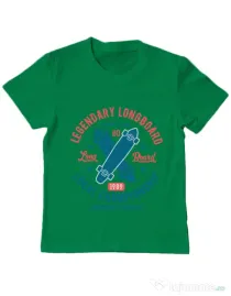 Tricou ADLER copil Legendary Longboard Verde mediu