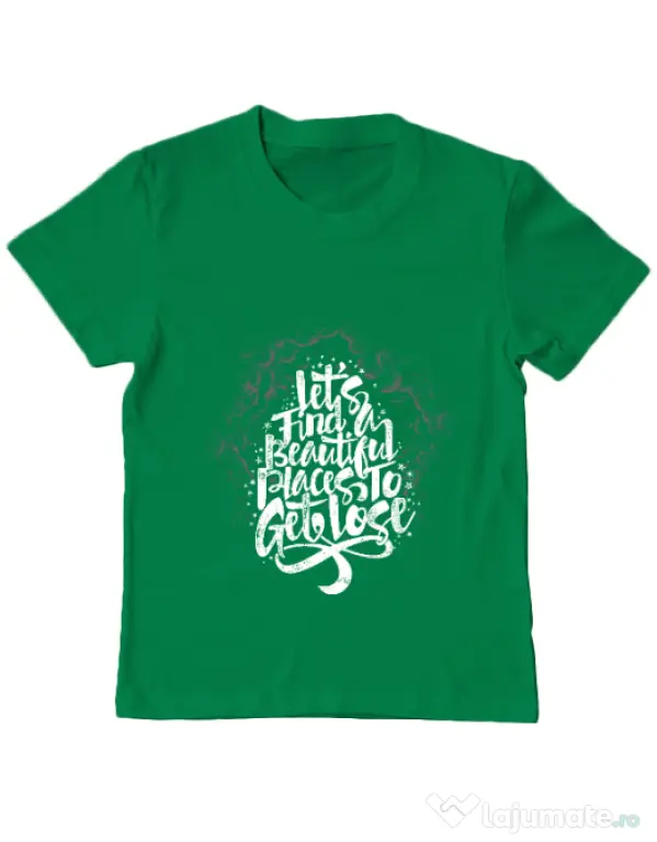 Tricou ADLER copil Let's find beautiful place to get lost Verde mediu