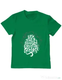 Tricou ADLER copil Let's find beautiful place to get lost Verde mediu
