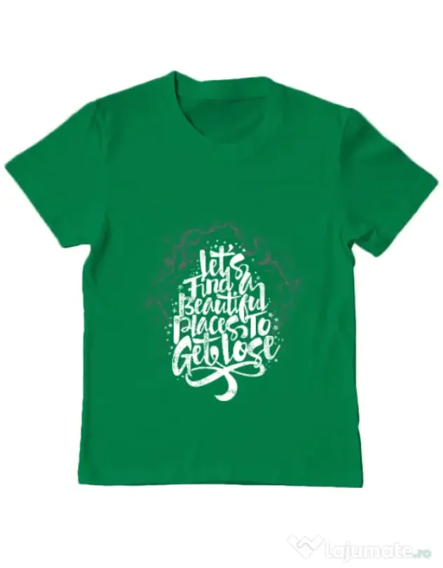 Tricou ADLER copil Let's find beautiful place to get lost Verde mediu