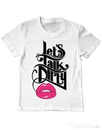 Tricou ADLER copil Lets talk dirty Alb