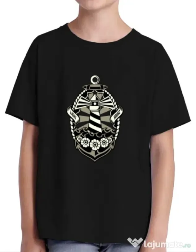 Tricou ADLER copil Lighthouse Negru