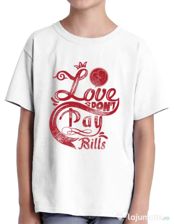 Tricou ADLER copil Love Alb