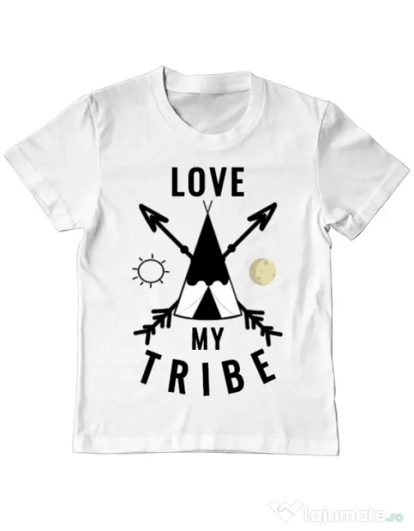 Tricou ADLER copil Love my tribe Alb