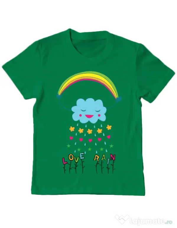 Tricou ADLER copil Love rain Verde mediu
