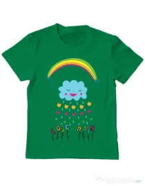 Tricou ADLER copil Love rain Verde mediu