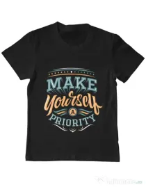 Tricou ADLER copil Make yourself a priority Negru