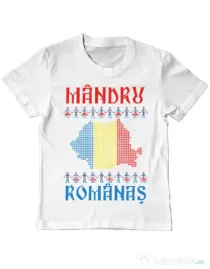 Tricou ADLER copil Mandru romanas Alb