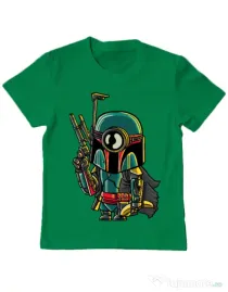 Tricou ADLER copil Minion Boba Fett Verde mediu