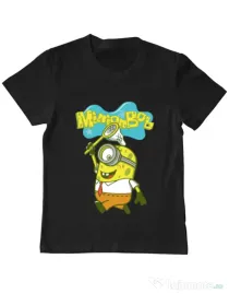 Tricou ADLER copil MinionBob Negru