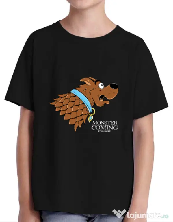 Tricou ADLER copil Monster is coming Negru