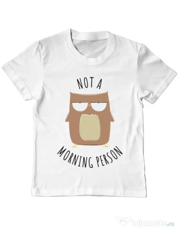 Tricou ADLER copil Morning owl Alb