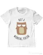 Tricou ADLER copil Morning owl Alb