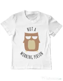 Tricou ADLER copil Morning owl Alb