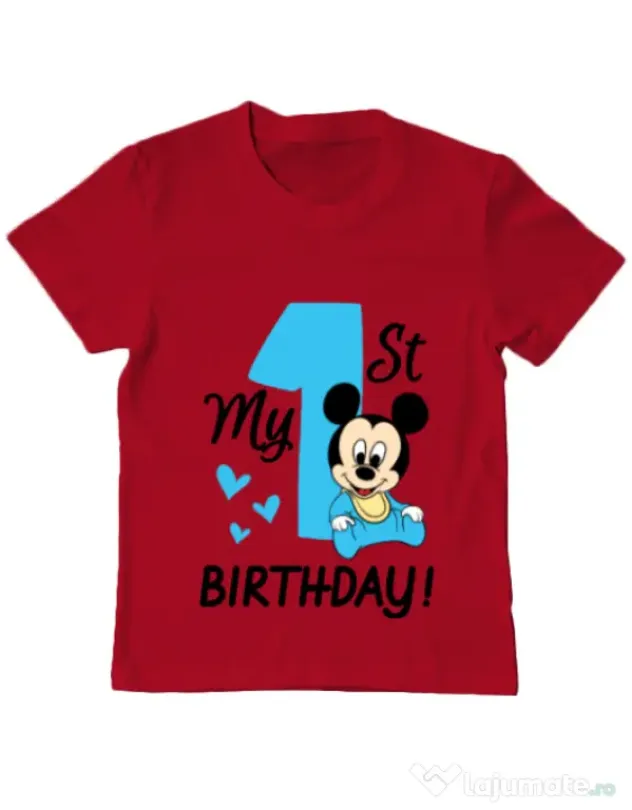 Tricou ADLER copil My first birthday Rosu