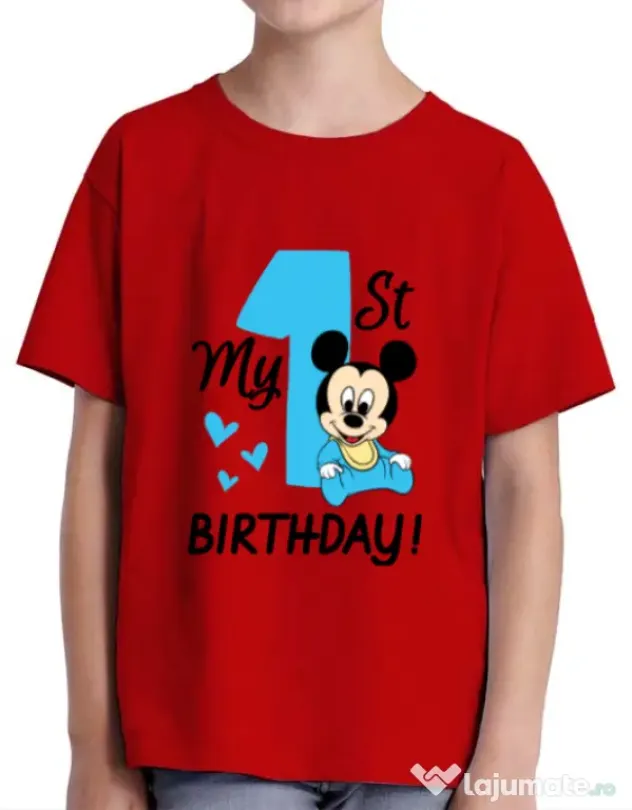 Tricou ADLER copil My first birthday Rosu