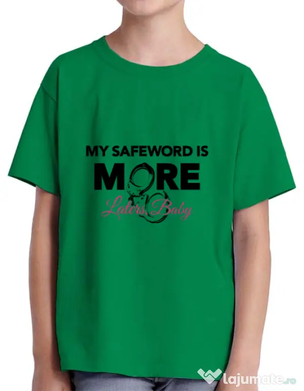 Tricou ADLER copil My safeword is more Verde mediu