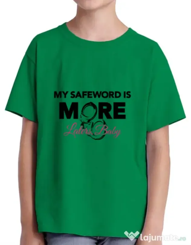 Tricou ADLER copil My safeword is more Verde mediu