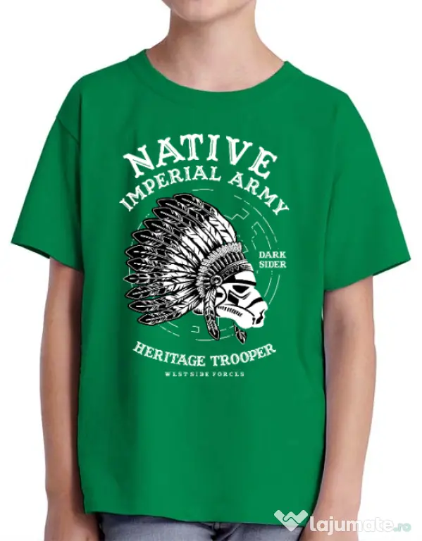 Tricou ADLER copil Native Trooper Verde mediu