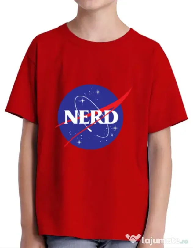 Tricou ADLER copil Nerd Rosu