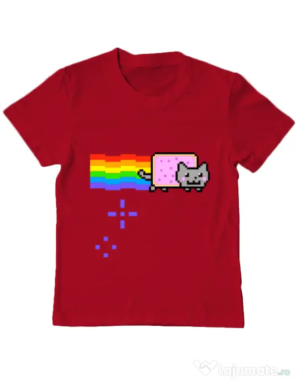 Tricou ADLER copil Nyan cat Rosu